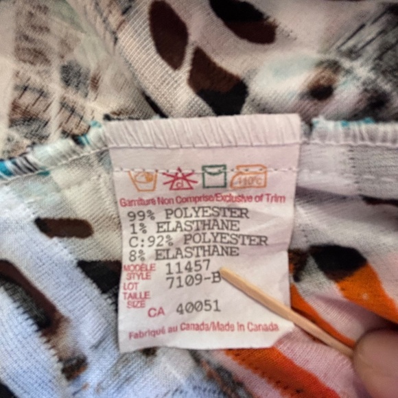 Frank Lyman short sleeve graphic top shark bite tunic size 8 - Picture 11 of 13